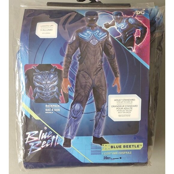 NWT DC Comics The Blue Beetle Halloween Costume #1824 Adult XL Size 44 Cosplay - Picture 1 of 10